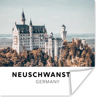 Produktbild von MuchoWow® Poster Deutschland - Schloss - Bäume 50x50 cm - Wohnzimmerdekoration