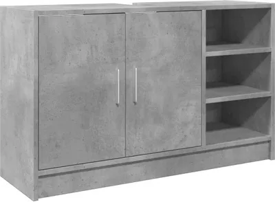 Produktbild von vidaXL Waschbeckenunterschrank Betongrau 90x29x55 cm Holzwerkstoff