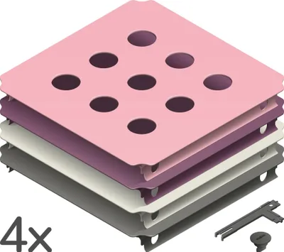 Produktbild von Quadro Lochplattenset S Erweiterungs-Set mit 4 gelochten Platten zur Erweiterung des Quadro-Baukastens – Berry