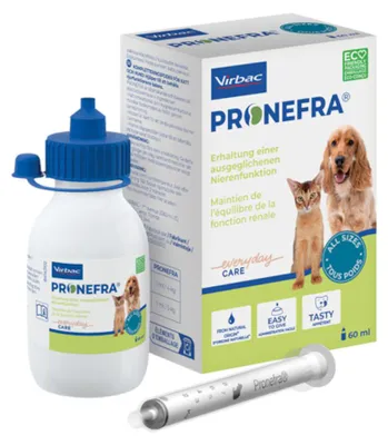 Produktbild von Pronefra 60ml virbac für Katzen und Hunde bei chronischer Nierenerkrankung