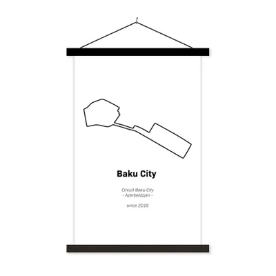 Produktbild von MuchoWow® Textilposter Formel 1 - Baku - Rennstrecke 40x60 cm mit schwarzem Rahmen - Wanddekorationen