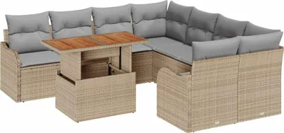 Obrázek produktu pro vidaXL Zahradní sedací souprava 7 ks Béžová a světle šedá 100 x 55 x 73 cm