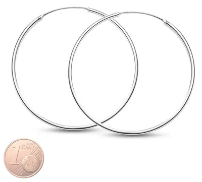 Produktbild von Creolen aus 925 Sterling Silber; Silbercreolen in der Größe - 55 mm