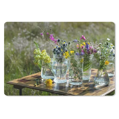 Produktbild von MuchoWow® Schreibtischunterlage Vase - Blumen - Farben 60x40 cm - XXL Mauspad - Großes Mauspad