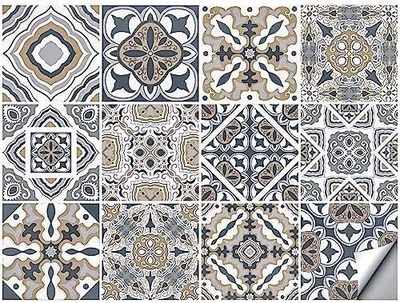 Produktbild von 12 Wandfliesenaufkleber 15x15cm, selbstklebend, für Küche und Bad