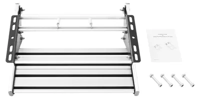 Produktbild von Wohnmobil-Trittstufe - Klappbare Einstiegstreppe - Manuell - Aluminium - Einstufig - Rutschfeste Gummioberfläche - 150 kg - Silber