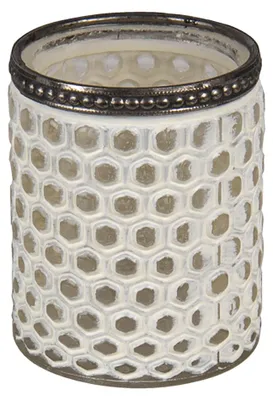 Image de Clayre & Eef Bougeoir Ø 7x8 cm Blanc Verre