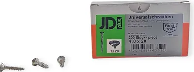 Produktbild von Dresselhaus JD Plus Universalschrauben TX 20 A2 rostfrei 4,0 x 20 mm 200 Stück