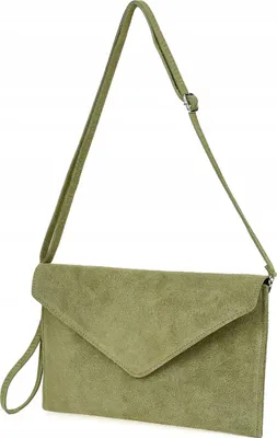 Imagen del producto de Clutch de ante italiano, bolso formal, clutch de cuero natural