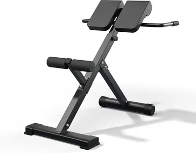 Image de Banc d'hyperextensions inclinable à 45 degrés, avec hauteur et dossier réglables, pliable, pour entraînement à domicile