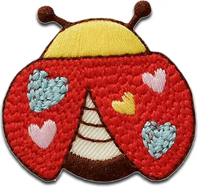 Produktbild von Mono-Quick Marienkäfer Herzen Tier - Aufnäher, Bügelbild, Aufbügler, Applikationen, Patches, Flicken, zum aufbügeln, Größe: 3,4 x 3,5 cm