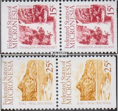 Produktbild von Briefmarken Mikronesien 1988 Mi 89Do/Du-90Do/Du Paare postfrisch Sehenswürdigkeiten