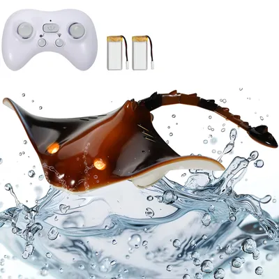 Produktbild von VEVOR Manta-Rochen-Spielzeug mit Fernbedienung, 2,4 GHz hochsimulierter Manta-Rochen-Roboter mit Licht, 2 wiederaufladbare Batterien, für Pool, Badewanne oder See, ferngesteuertes Schwimmboot-Spielzeug