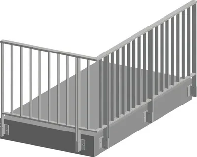Produktbild von Pertura Geländerset Triton L-Form Aluminium anthrazit Seitenmontage 3,5 m