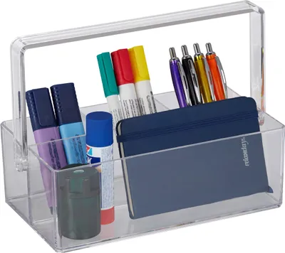 Produktbild von relaxdays Transparenter Organizer mit Griff