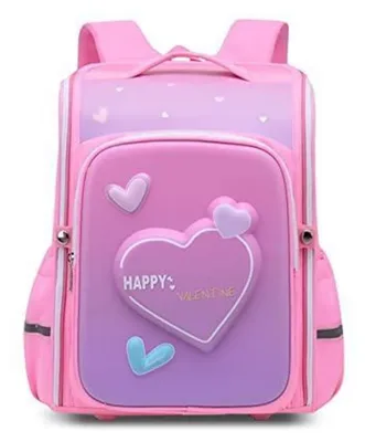 Produktbild von Ergonomischer Schulranzen für Kinder, Rosa Herz, Große Kapazität, Wasserdicht, Leicht