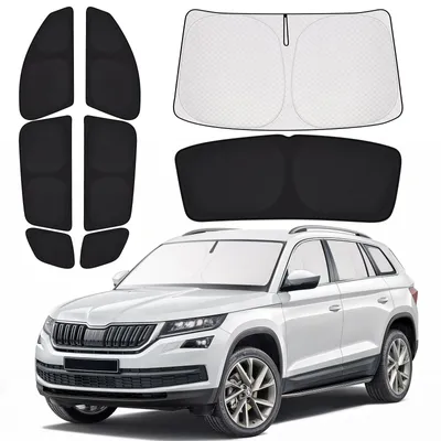 Obrázek produktu pro Sluneční clona do auta pro Škoda Kodiaq, modely 2017-2023, zajišťuje ochranu proti pohledu do interiéru