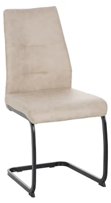 Produktbild von Moderne Esszimmerstühle in Lederoptik - gepolsterte Freischwinger mit robustem Metallgestell - pflegeleichte Schwingstühle mit atmungsaktiver Oberfläche,Farbe:Taupe;Menge:1 St.