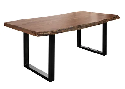 Image de MASSIVMOEBEL24 | Table à manger 220x100 Acacia laqué Bois naturel / Anthracite laqué FREEFORM 5