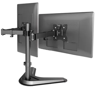 Immagine prodotto di Supporto per monitor a gas, per due monitor da 15-32 pollici, con sistema di montaggio VESA 75/100mm, regolabile in altezza, colore nero