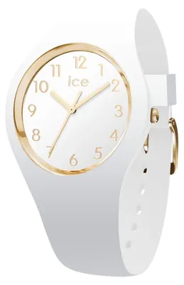 Produktbild von Ice-Watch - ICE glam White Gold Numbers - Weiße Damenuhr mit Silikonarmband - 01