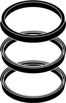 Three black rings stacked on top of each other.