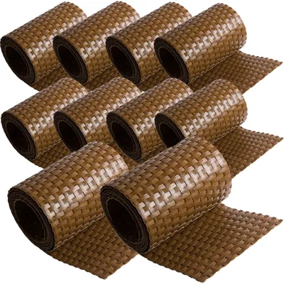 Produktbild von ECI © Poly-Rattan Sichtschutzstreifen für Doppelstabzaun 19 | 255cm Hell Braun RD13 10 Rollen