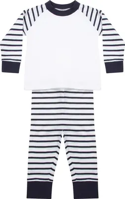 Immagine prodotto di Larkwood - Pigiama con pantaloni lunghi per bambini RW10023 (92) (blu navy/bianco)