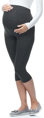 Produktbild von Be Mammy 3/4 Umstandsleggings aus Viskose BE-03 (Dunkelmelange, 3XL)