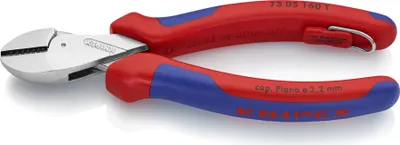 Image de Knipex X-Cut avec anneau de fixation chromé, avec gaines multi-composants, avec anneau de fixation intégré pour l'accrochage d'une protection antichute 160 mm - 7305160TBK
