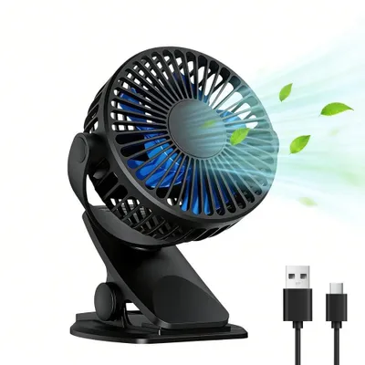 Produktbild von Mini Tisch Lüfter Leise Ventilator Clip Tischventilator mit Akku Leise USB Fan