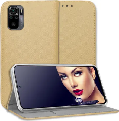 Produktbild von Bookstyle Schutzhülle Klapphülle Schutztasche Etui Cover für Xiaomi Redmi Note 10 4G (M2004J7AC,M2007J22C,M2007J17C, 6.43'') - Gold