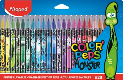 Produktbild von Maped Fasermaler COLOR'PEPS MONSTER, 24er Kartonetui