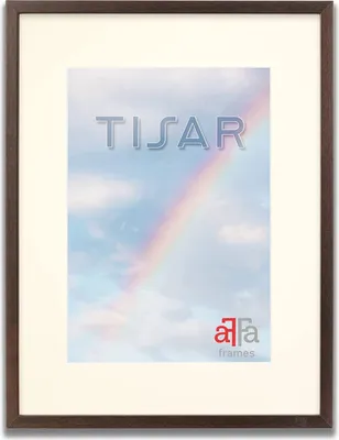 Produktbild von aFFa frames Tisar Bilderrahmen aus Holz mit Passepartout 30x40 cm Creme, leicht, rechteckig, mit Acrylglasfront, HDF-Rückwand Braun (22) 40x60 cm