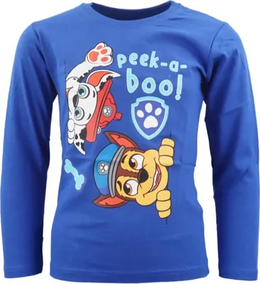 Produktbild von Paw Patrol Chase Marshall Kinder langarm Shirt – Hellblau / 128