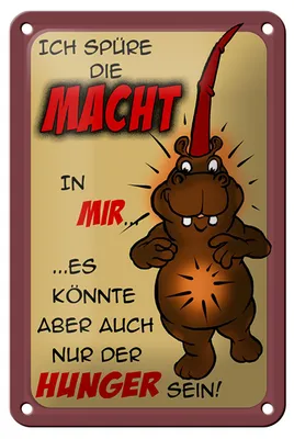 Produktbild von Blechschild Spruch 12x18cm Ich spüre die Macht in mir