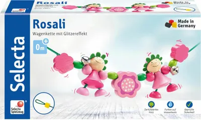 Immagine prodotto di Selecta Spielzeug Rosali Wagenkette, Wagen Kette, Babyspiel, Babyspielzeug, Holz, 63 cm, 61015