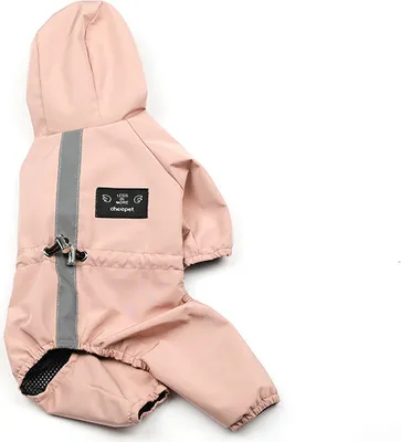 Obrázek produktu pro Venkovní pláštěnka pro psy s kapucí, prodyšná, voděodolná bunda pro psy s kapucí, zvířecí bunda s reflexními prvky (růžová, velikost S)