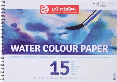 Immagine prodotto di Talens Art Creation - Carta per acquerello Art Creation, 240 g/m², ft A3, blocco da 15 fogli