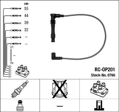 Produktbild von NGK 0766 Zündkabelsatz Zündleitungssatz für OPEL Vectra A Limousine (J89) Vectra A CC (J89)