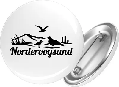 Produktbild von Huuraa Button Norderoogsand Strandmotiv 59mm rund mit Sicherheitsnadel Ansteckbutton Geschenkidee
