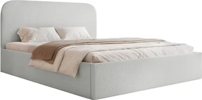 Image de Selsey Sonvivo - Lit rembourré 180x200 avec sommier, chenille, gris clair
