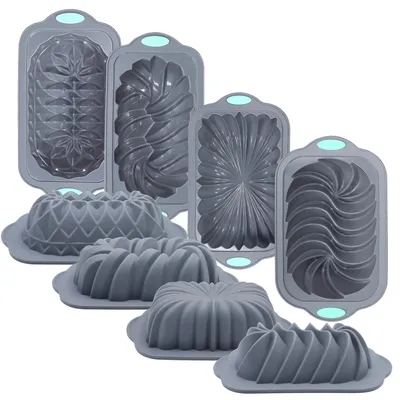 Image de Ensemble de 4 moules à pain en silicone - Antiadhésifs et parfaits pour la cuisson