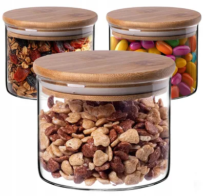 Produktbild von Kadax Glas Aufbewahrungsgläser mit Bambusdeckel 3er Set 550ml