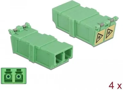 Produktbild von LWL Kupplung LC Duplex zu LC Duplex mit Laserschutz, 4 Stück