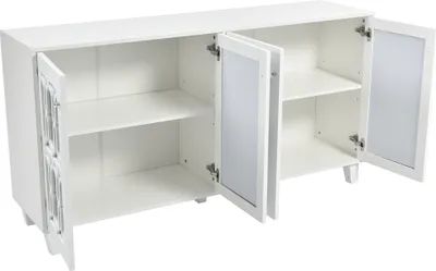Produktbild von Merax Sideboard mit Spielgelfront und Trellis-Muster, Anrichte mit Spiegelelement