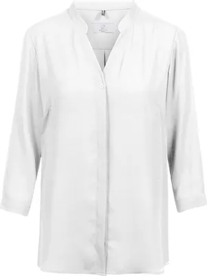 Produktbild von Greiff CHIFFON Damen Chiffon-Bluse 3/4-Arm V-Neck Regular Weiß 34