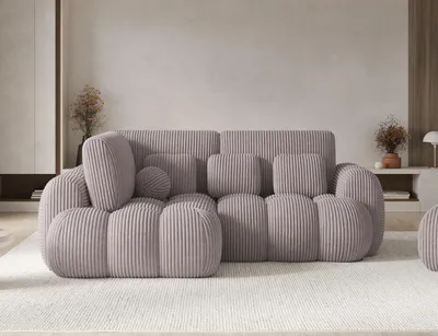 Produktbild von Ecksofa COZION L-Form mit Schlaffunktion & Bettkasten – Modernes 3-Sitzer Sofa, HR-Kaltschaum, Wellenfederung, 267 × 165 cm – Modullo 03, Hellgrau, Ottomane Links