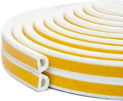 Productafbeelding van Zelfklevende tochtstrip, 6 meter, wit - waterdicht - geluidsdicht - luchtdicht - met stoffen beschermlaag