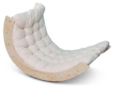Produktbild von Buxibo Kletterbrücke/Kletterbogen aus Holz inklusive Kissen – Montessori-Klettergerüst – Naturholz – Kinderspielzeug – 82x51.5x52cm – Weiß